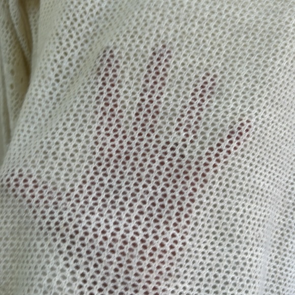 Cashmere/ linen blend see through knit sweater - Picture 3 of 5